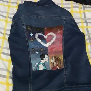 Knit denim jacket